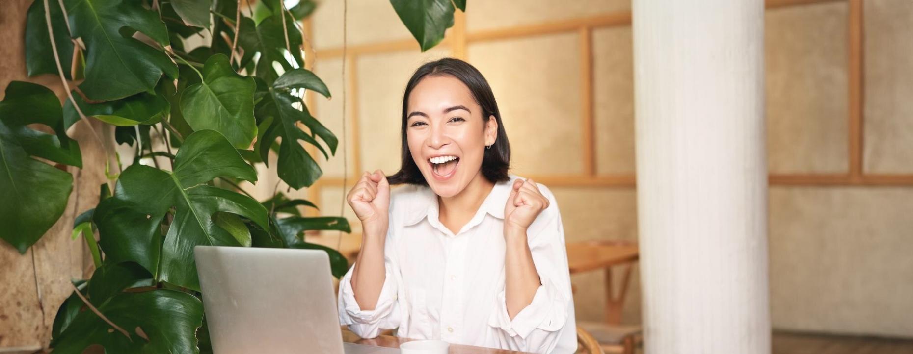 Student analyzing SEO metrics and performance data